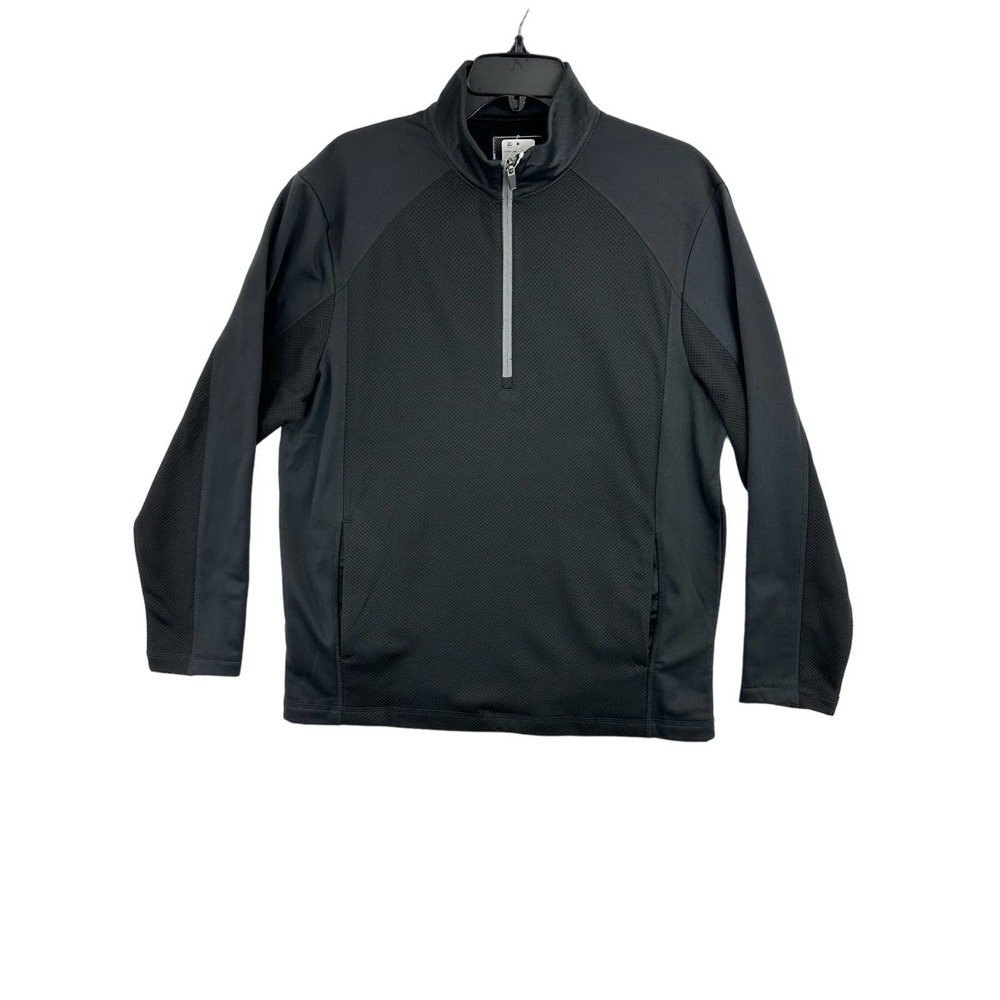 PGA‎ TOUR Mens Quarter-Zip Golf Sweatshirt Black Peacoat Size M